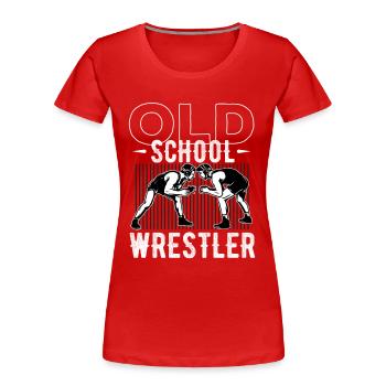 Ringen, Ringen griechisch römischer Stil, - Frauen Premium Bio T-Shirt - Rot - Vorne - Mia (176cm)