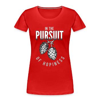 brasses domestiques, houblon, houblon et malt, - T-shirt bio Premium Femme - rouge - Devant - Mia (176cm)