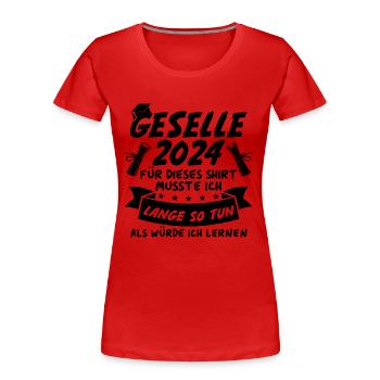 Geselle 2024 - Frauen Premium Bio T-Shirt - Rot - Vorne - Mia (176cm)