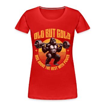 Old but Gold Power, Fitness, Bodybuilding - Women's Premium Organic T-Shirt - red - Front - Mia (176cm)