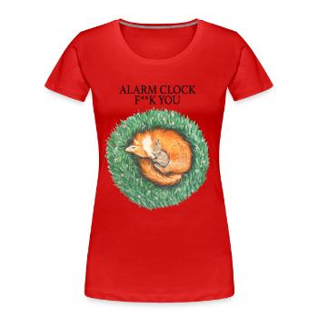Fox and rabbit sleep peacefully - Women's Premium Organic T-Shirt - red - Front - Mia (176cm)