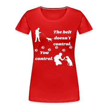 Promenade de chien - T-shirt bio Premium Femme - rouge - Devant - Mia (176cm)