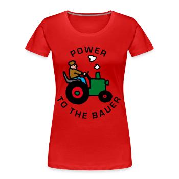 power_to_the_bauer_b - T-shirt bio Premium Femme - rouge - Devant - Mia (176cm)