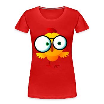 Crazy Chick mit Brille - Frauen Premium Bio T-Shirt - Rot - Vorne - Mia (176cm)