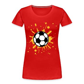 Football, Splash, Soccer, Splatter, - Women's Premium Organic T-Shirt - red - Front - Mia (176cm)
