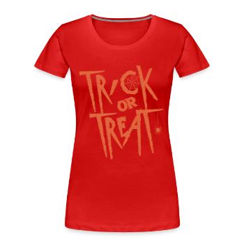 Halloween Trick or Treat Orange - T-shirt bio Premium Femme - rouge - Devant - Mia (176cm)