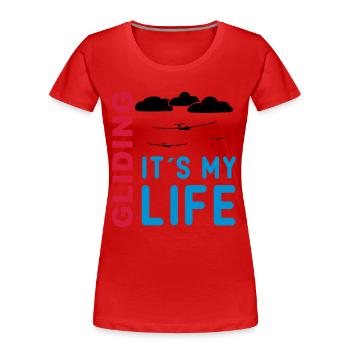 Segelfliegen Segelflieger Segelflugzeug T-shirt - Frauen Premium Bio T-Shirt - Rot - Vorne - Mia (176cm)