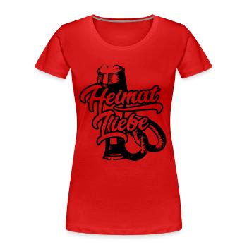 Bayrische Heimatliebe - Frauen Premium Bio T-Shirt - Rot - Vorne - Mia (176cm)
