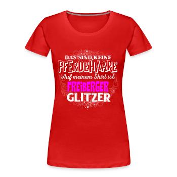 FREIBERGER - Glitzer - Frauen Premium Bio T-Shirt - Rot - Vorne - Mia (176cm)