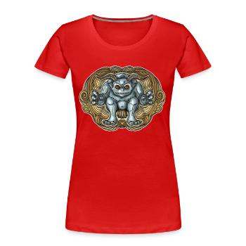 Teufel - Frauen Premium Bio T-Shirt - Rot - Vorne - Mia (176cm)