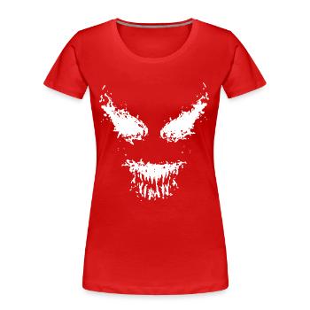 Monstre effrayant Visage d’Halloween Cauchemar - T-shirt bio Premium Femme - rouge - Devant - Mia (176cm)