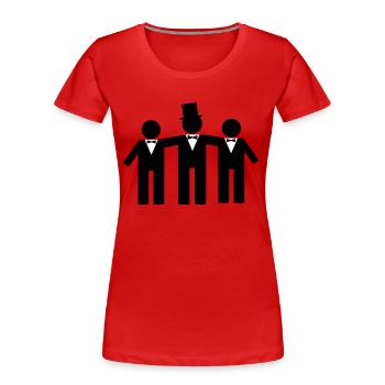 jeune marié - T-shirt bio Premium Femme - rouge - Devant - Mia (176cm)