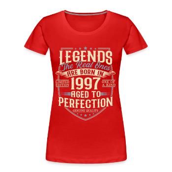 1997 Born Legends Birthday Gift - Women's Premium Organic T-Shirt - red - Front - Mia (176cm)