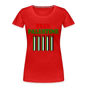 Free palestine - T-shirt bio Premium Femme - rouge - Devant - Mia (176cm)
