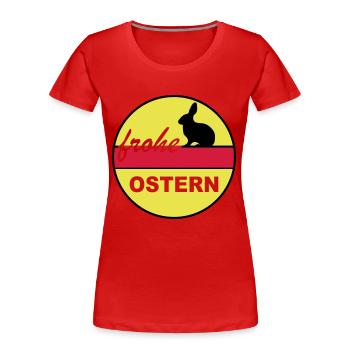 Frohe Ostern 3c - Frauen Premium Bio T-Shirt - Rot - Vorne - Mia (176cm)