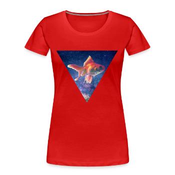 GALAXY GOLDFISH Carassius auratus CADEAUX PÊCHEUR - T-shirt bio Premium Femme - rouge - Devant - Mia (176cm)