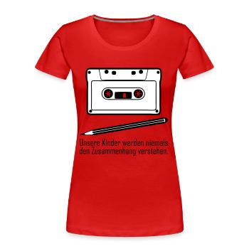 La relation - T-shirt bio Premium Femme - rouge - Devant - Mia (176cm)