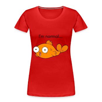 Idée de cadeau de poisson d'art drôle de poisson rouge - T-shirt bio Premium Femme - rouge - Devant - Mia (176cm)