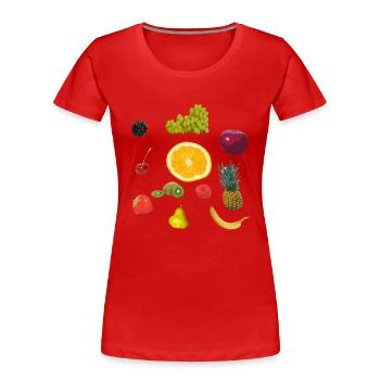 Früchte - Frauen Premium Bio T-Shirt - Rot - Vorne - Mia (176cm)