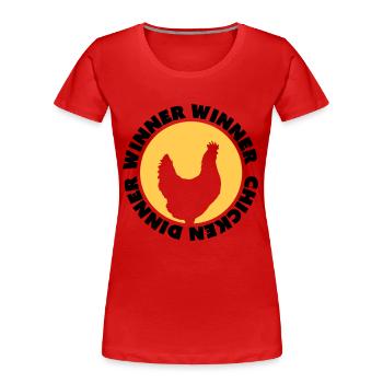 Winner Winner Chicken Dinner - Frauen Premium Bio T-Shirt - Rot - Vorne - Mia (176cm)