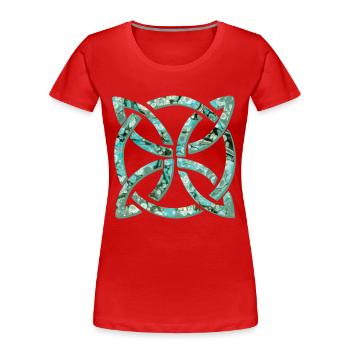 keltischer knoten 10 e 247 - Frauen Premium Bio T-Shirt - Rot - Vorne - Mia (176cm)