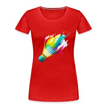 Badminton - Women's Premium Organic T-Shirt - red - Front - Mia (176cm)