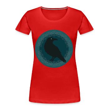 Rabe Keltisch - Frauen Premium Bio T-Shirt - Rot - Vorne - Mia (176cm)