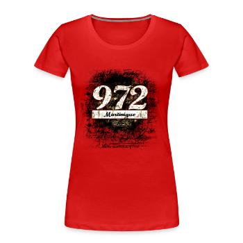 972! Martinique - Women's Premium Organic T-Shirt - red - Front - Mia (176cm)
