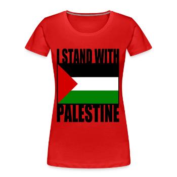 I stand with palestine - Frauen Premium Bio T-Shirt - Rot - Vorne - Mia (176cm)