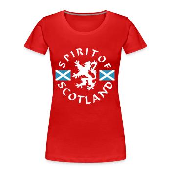 Spirit-of-Ecosse - T-shirt bio Premium Femme - rouge - Devant - Mia (176cm)