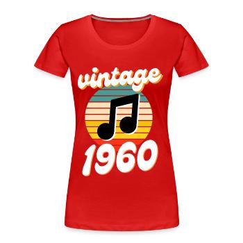 né 1960 année 60 idée cadeau anniversaire - T-shirt bio Premium Femme - rouge - Devant - Mia (176cm)