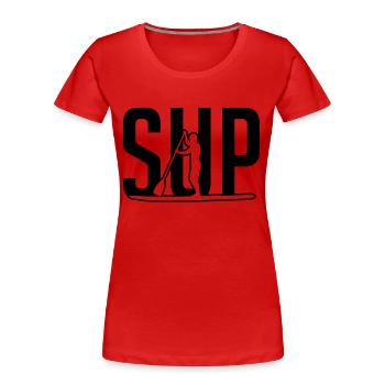 SUP - live love SUP - Stand up Paddeling - Frauen Premium Bio T-Shirt - Rot - Vorne - Mia (176cm)