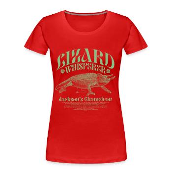 Jackson's Chamäleon Echsenflüsterer - Frauen Premium Bio T-Shirt - Rot - Vorne - Mia (176cm)