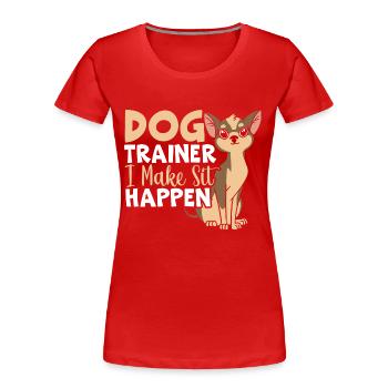 Hundetrainer Tiertrainer Hundeschule Hundetraining - Frauen Premium Bio T-Shirt - Rot - Vorne - Mia (176cm)