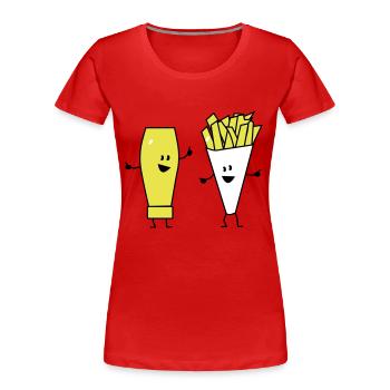 mayonnaise french fries - T-shirt bio Premium Femme - rouge - Devant - Mia (176cm)