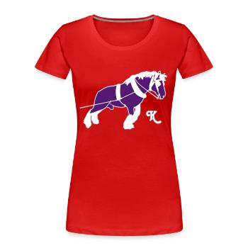 kaltblutziehtk - Frauen Premium Bio T-Shirt - Rot - Vorne - Mia (176cm)