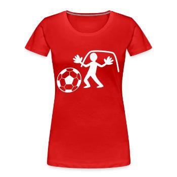 GOALIE mit Handschuhen die Rettung der Ball - Frauen Premium Bio T-Shirt - Rot - Vorne - Mia (176cm)