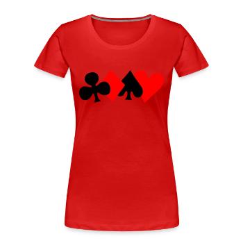 Kartenspiel - Frauen Premium Bio T-Shirt - Rot - Vorne - Mia (176cm)