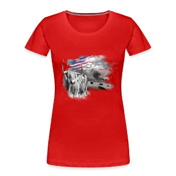 kl_linedance24a - Women's Premium Organic T-Shirt - red - Front - Mia (176cm)