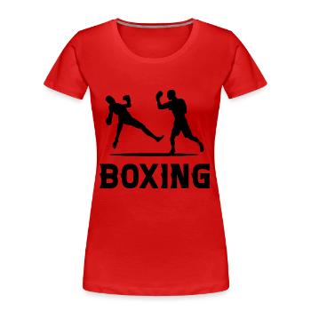 Boxe - T-shirt bio Premium Femme - rouge - Devant - Mia (176cm)