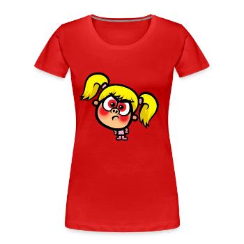 Wütend Stacey - Frauen Premium Bio T-Shirt - Rot - Vorne - Mia (176cm)