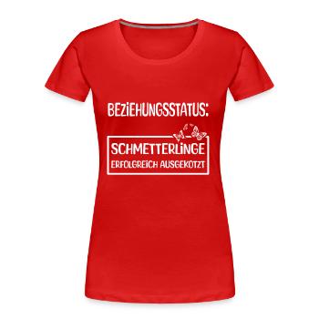 Beziehungsstatus Single - Frauen Premium Bio T-Shirt - Rot - Vorne - Mia (176cm)