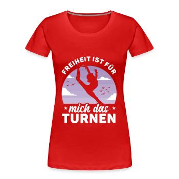 Bodenturnen Akrobatisch Kunstturnen - Frauen Premium Bio T-Shirt - Rot - Vorne - Mia (176cm)