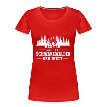 Bester Schwarzwälder Bollenhut - Frauen Premium Bio T-Shirt - Rot - Vorne - Mia (176cm)