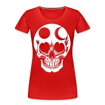 Horreur Crâne Crâne Art Crâne Gothique Heavy Metal - T-shirt bio Premium Femme - rouge - Devant - Mia (176cm)