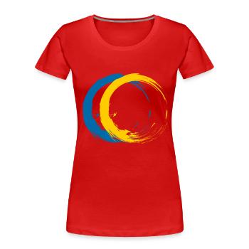 Kreis Bürste Flagge Schwedens Urlaub Reise - Frauen Premium Bio T-Shirt - Rot - Vorne - Mia (176cm)