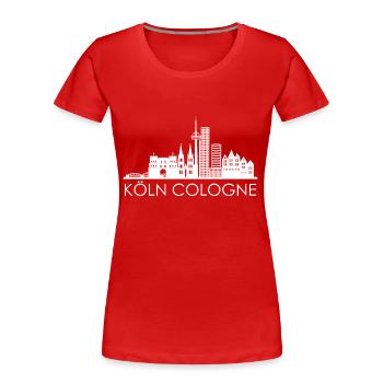 Ville de Cologne Cathédrale de Cologne Horizon de la ville de Cologne - T-shirt bio Premium Femme - rouge - Devant - Mia (176cm)