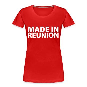 Made in Treffen - Frauen Premium Bio T-Shirt - Rot - Vorne - Mia (176cm)