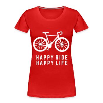 Bonne balade avec les dictons de vélo - T-shirt bio Premium Femme - rouge - Devant - Mia (176cm)