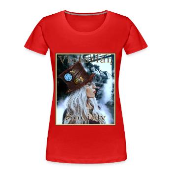 Steampunk Victorian Society - Women's Premium Organic T-Shirt - red - Front - Mia (176cm)